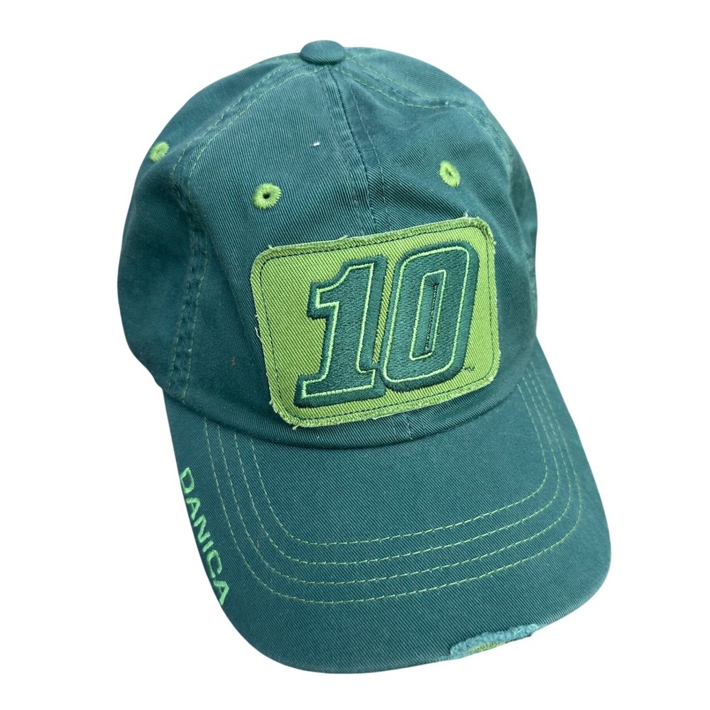 Danica Patrick 10 NASCAR Hat Checkered Flag Sports Green GoDaddy Racing Cap